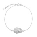 PULSERA MANO DE FATIMA CENTRO CORAZON CZ - PU5181R