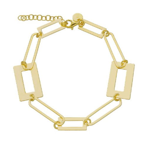 PULSERA ESLABON RECTANGULAR PLANO - PU5188CH
