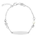 ESCLAVA CHAPA OVAL PERLA + FLOR R - ES1784R
