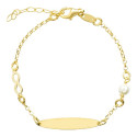 ESCLAVA CHAPA OVAL PERLA + INFINITO CH - ES1785CH