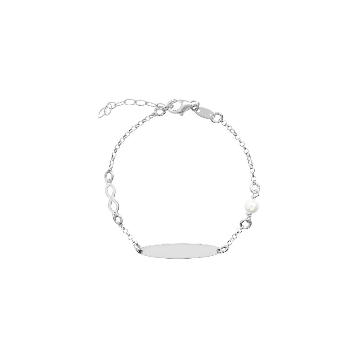 ESCLAVA CHAPA OVAL PERLA + INFINITO R - ES1785R