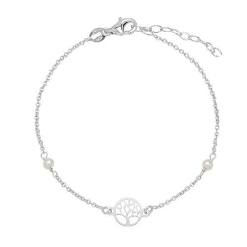 PULSERA CADENA CENTRO ARBOL + 2 PERLAS - PU5209R