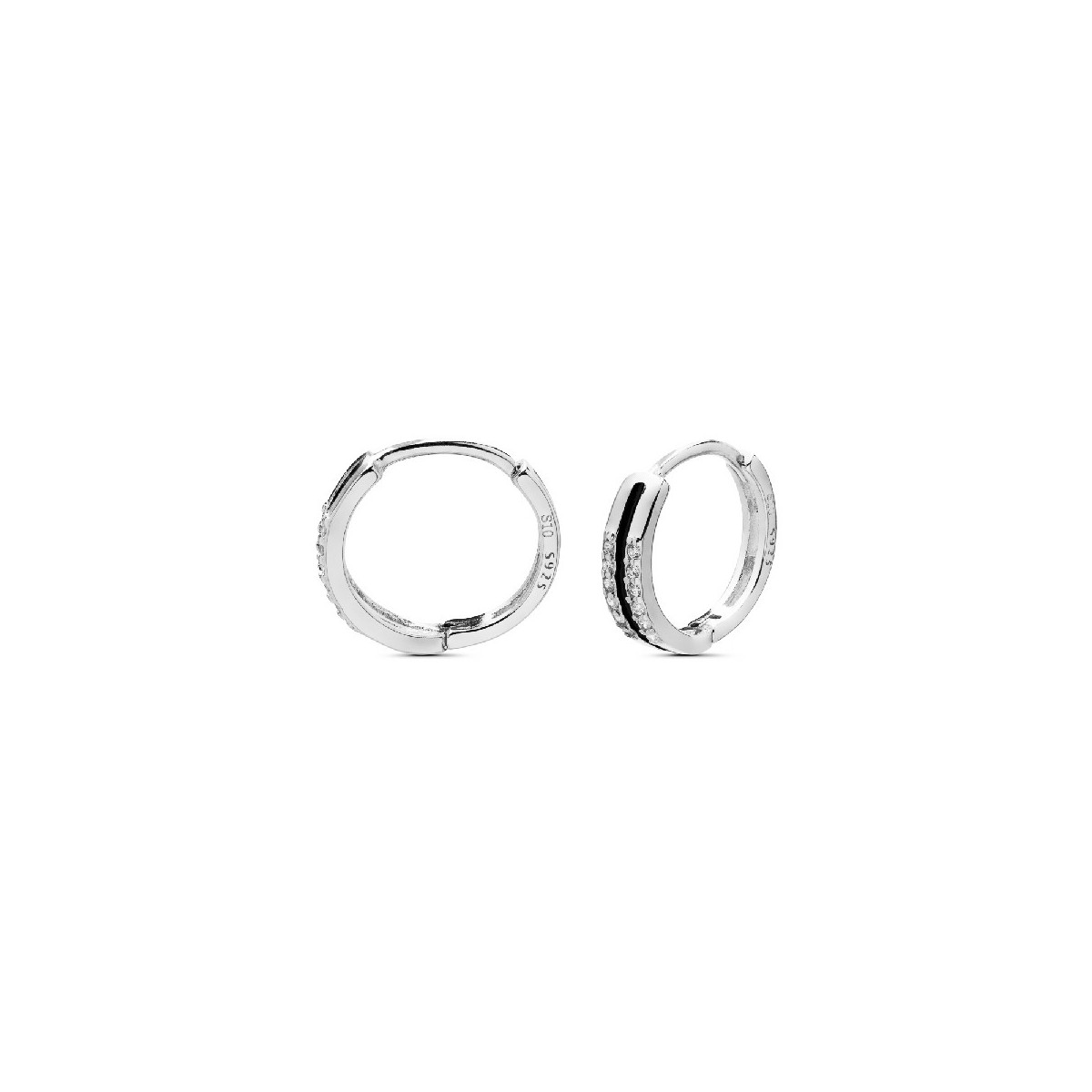 PENDIENTE ARO 2 FILAS CZ ESMALTE NEGRO R - PE5968R