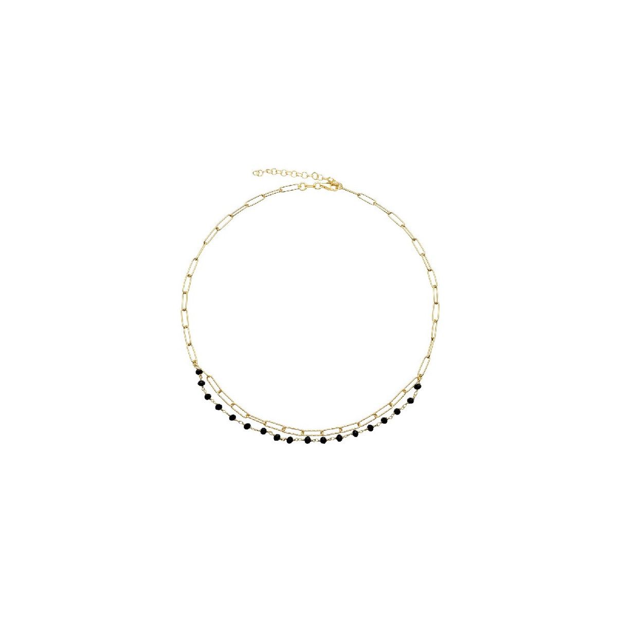 G.DOBLE BOLA FACETADA + CADENA RECTANG. - GA1613CH