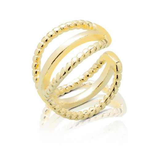 PEND. EAR CUFF 3 HILOS LABRADO Y LISO CH - PE5978CH