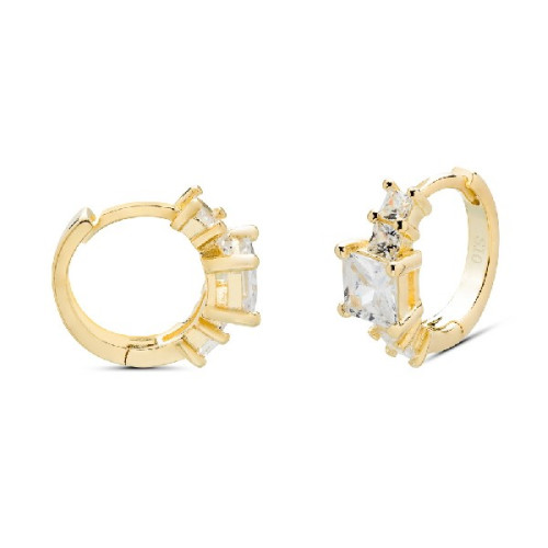 PENDIENTE ARO CZ CUADRADA + 4 CZ - PE5980CH