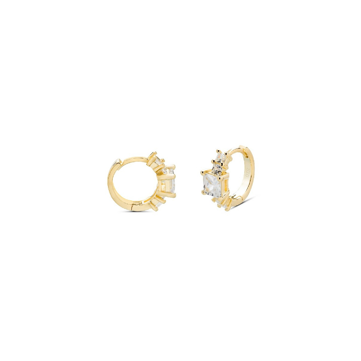 PENDIENTE ARO CZ CUADRADA + 4 CZ - PE5980CH