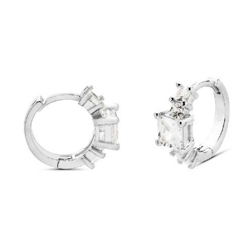 PENDIENTE ARO CZ CUADRADA + 4 CZ - PE5980R