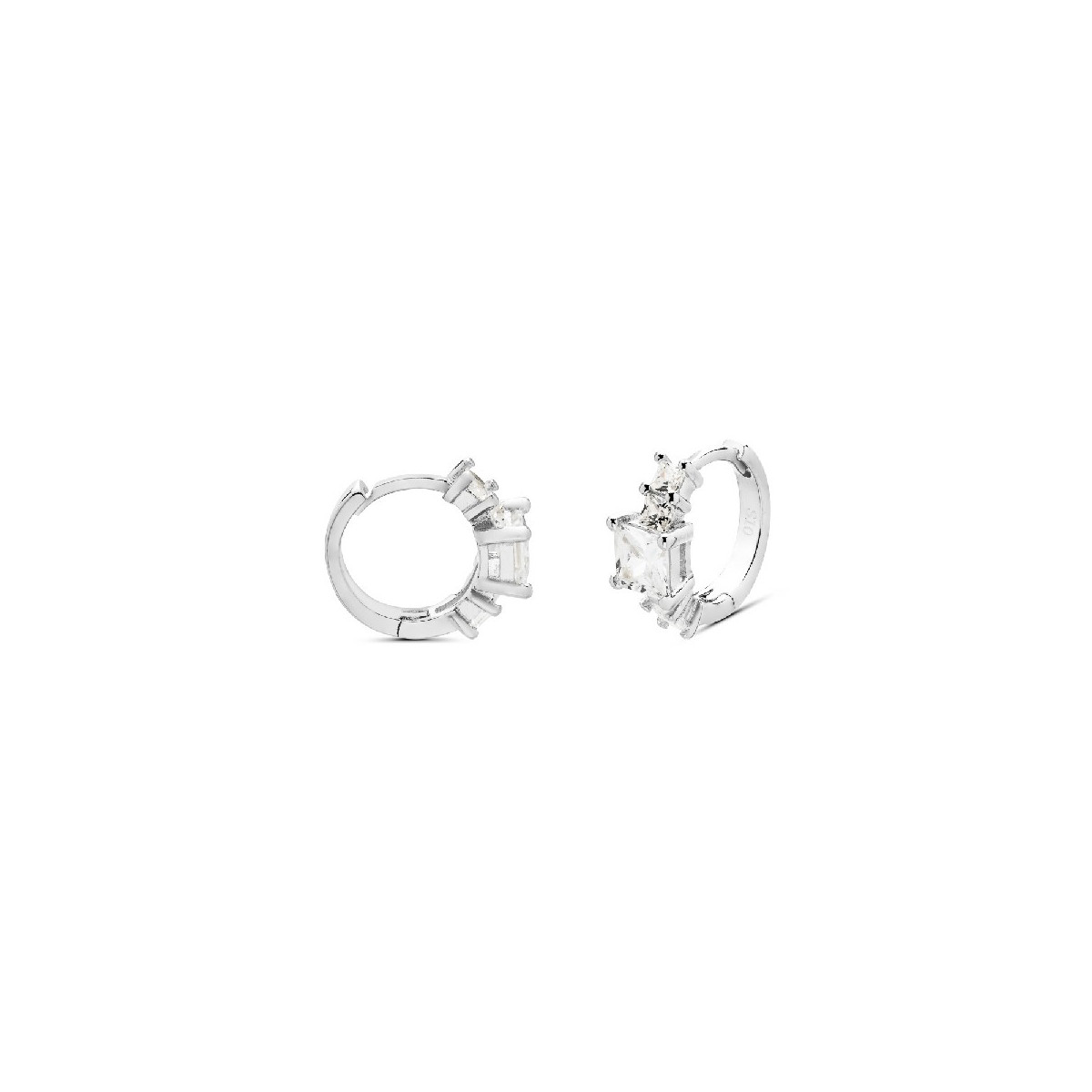 PENDIENTE ARO CZ CUADRADA + 4 CZ - PE5980R
