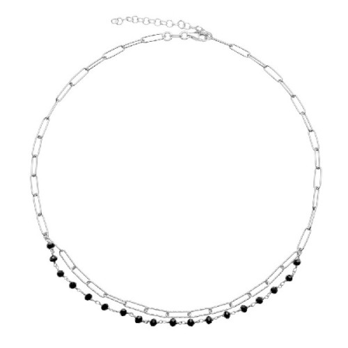 G.DOBLE BOLA FACETADA + CADENA RECTANG. - GA1613R