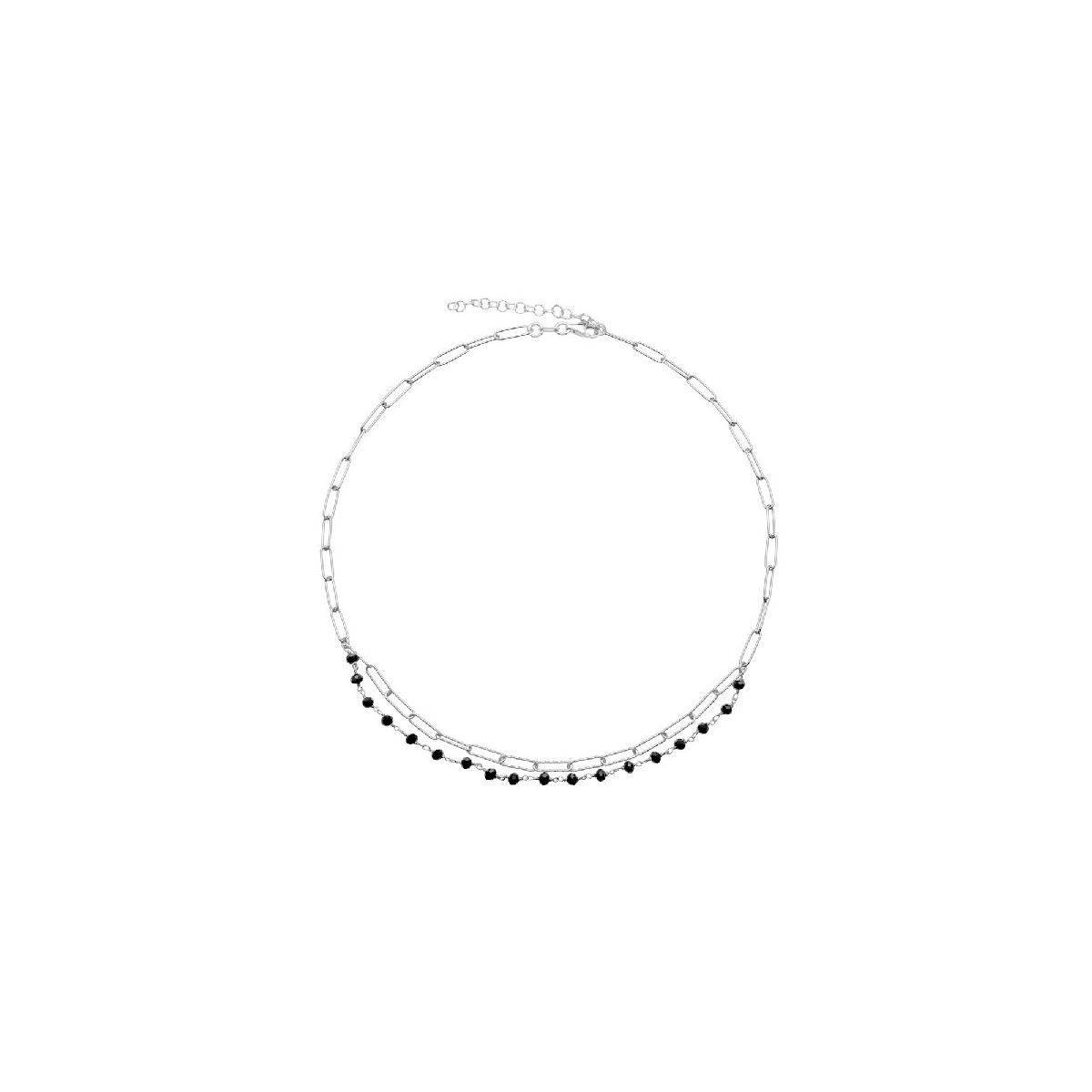 G.DOBLE BOLA FACETADA + CADENA RECTANG. - GA1613R