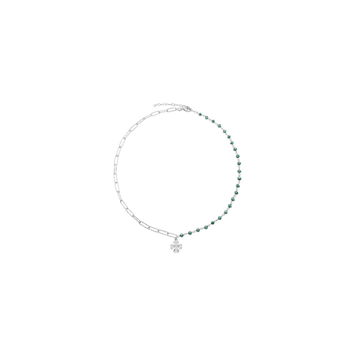 G.1/2 ESLABON RECT+1/2 PIEDRAS VERD TREB - GA1621R/16