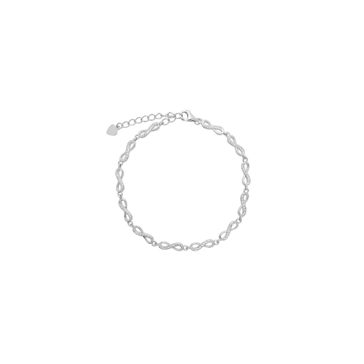 PULSERA INFINITOS MITAD CZ EN LINEA - PU5275R/04
