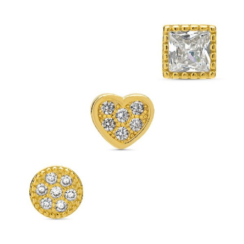 SET 3UD CIRCULO+CORAZON+ CUADRADO 1/2PAR - PE5832CH