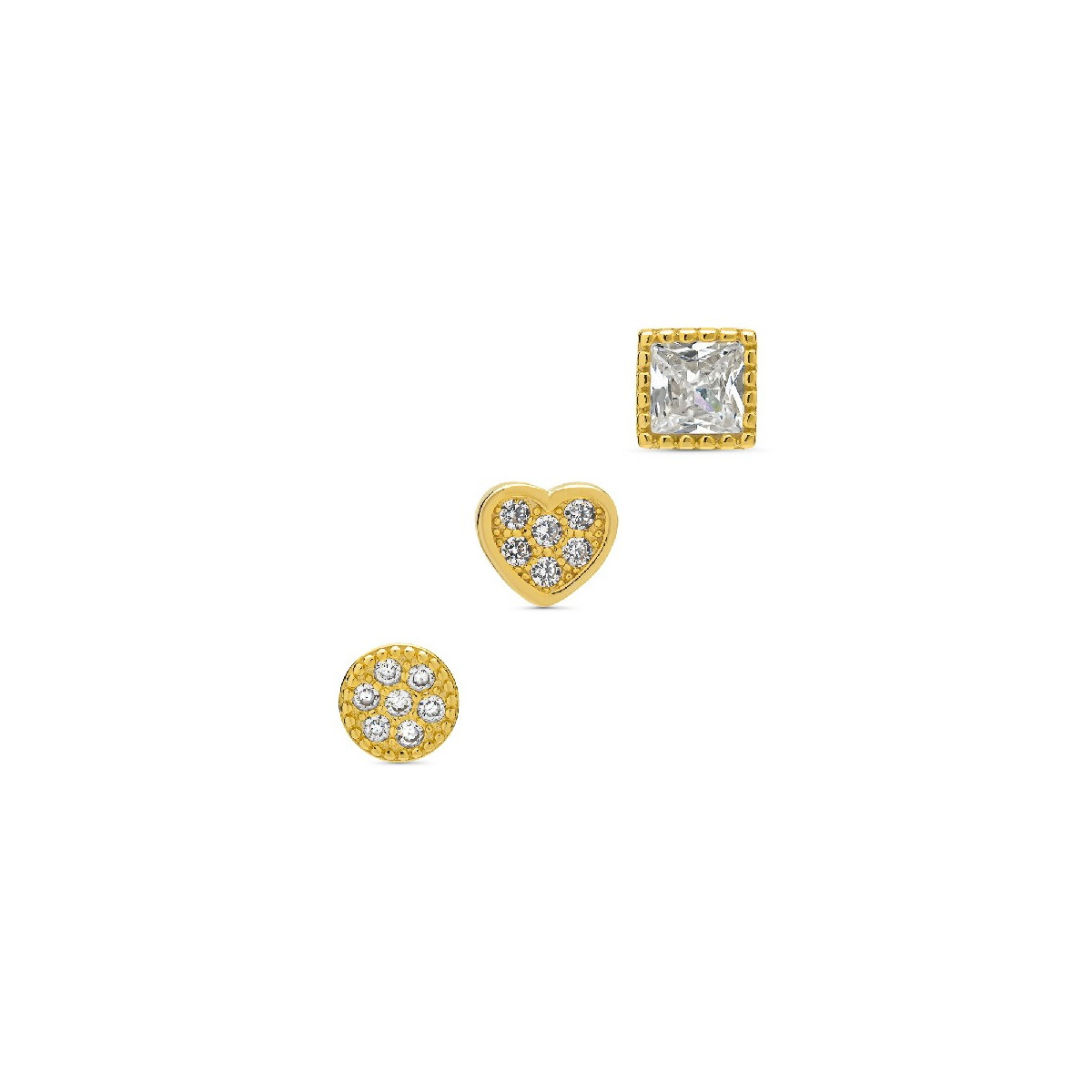 SET 3UD CIRCULO+CORAZON+ CUADRADO 1/2PAR - PE5832CH SET 3UD CIRCULO+CORAZON+ CUADRADO 1/2PAR - PE5832CH
