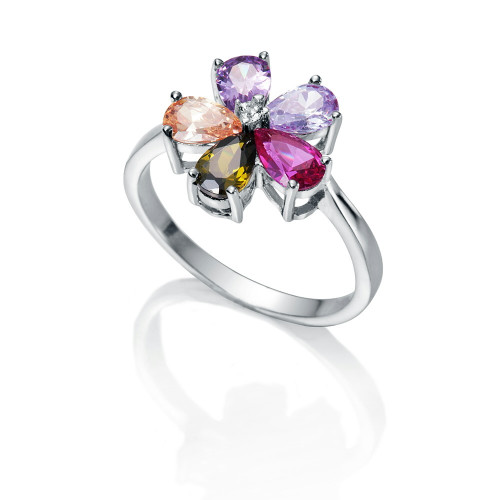 SORTIJA 5 PETALOS  MULTICOLOR - SO1240/24