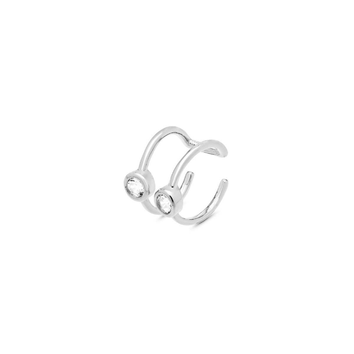 P. EAR CUFF DOBLE HILO CON CIRCONITA - PE5996R/04