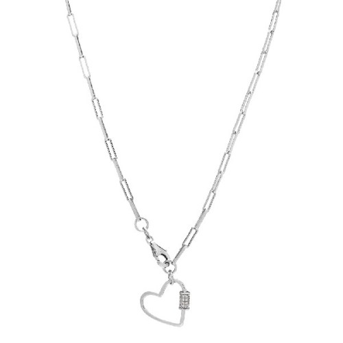 G. CADENA RECTANGULAR + CORAZON TUBO CZ - GA1669R