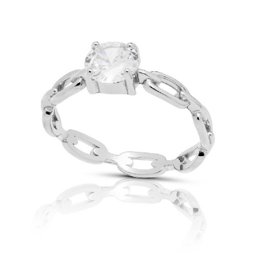 SORTIJA CIRCONITA REDONDA ESLABON OVAL - SO1493R