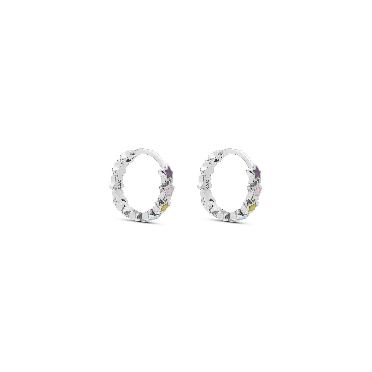 PENDIENTE ARO CON ESTRELLAS ESMALTE - PE6022/24