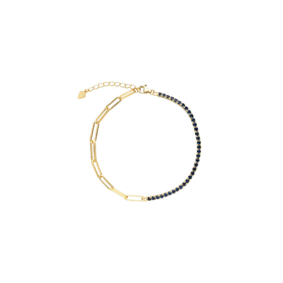 PULSERA MITAD CZ + CADENA RECTANGULAR - PU5180CH/03