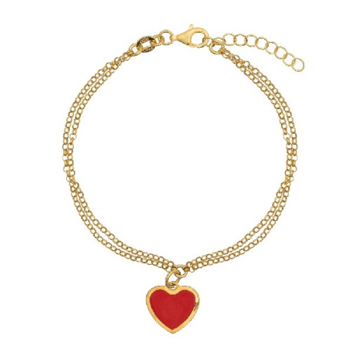 PULSERA DOBLE CON CORAZON ESMALTE - PU5346CH/13