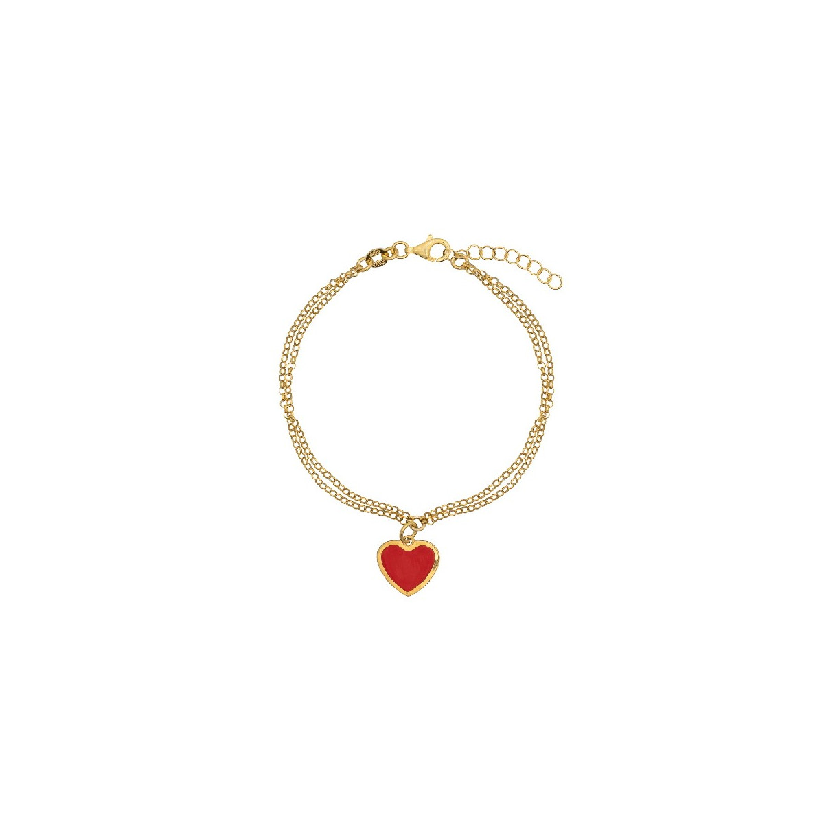 PULSERA DOBLE CON CORAZON ESMALTE - PU5346CH/13