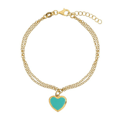 PULSERA DOBLE CON CORAZON ESMALTE - PU5346CH/15