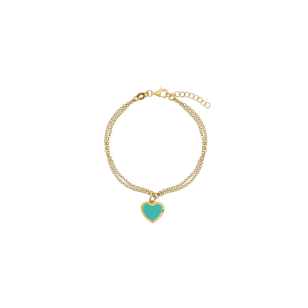 PULSERA DOBLE CON CORAZON ESMALTE - PU5346CH/15