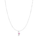 COLGANTE FLAMENCO CZ ROSA + CADENA - CO2746