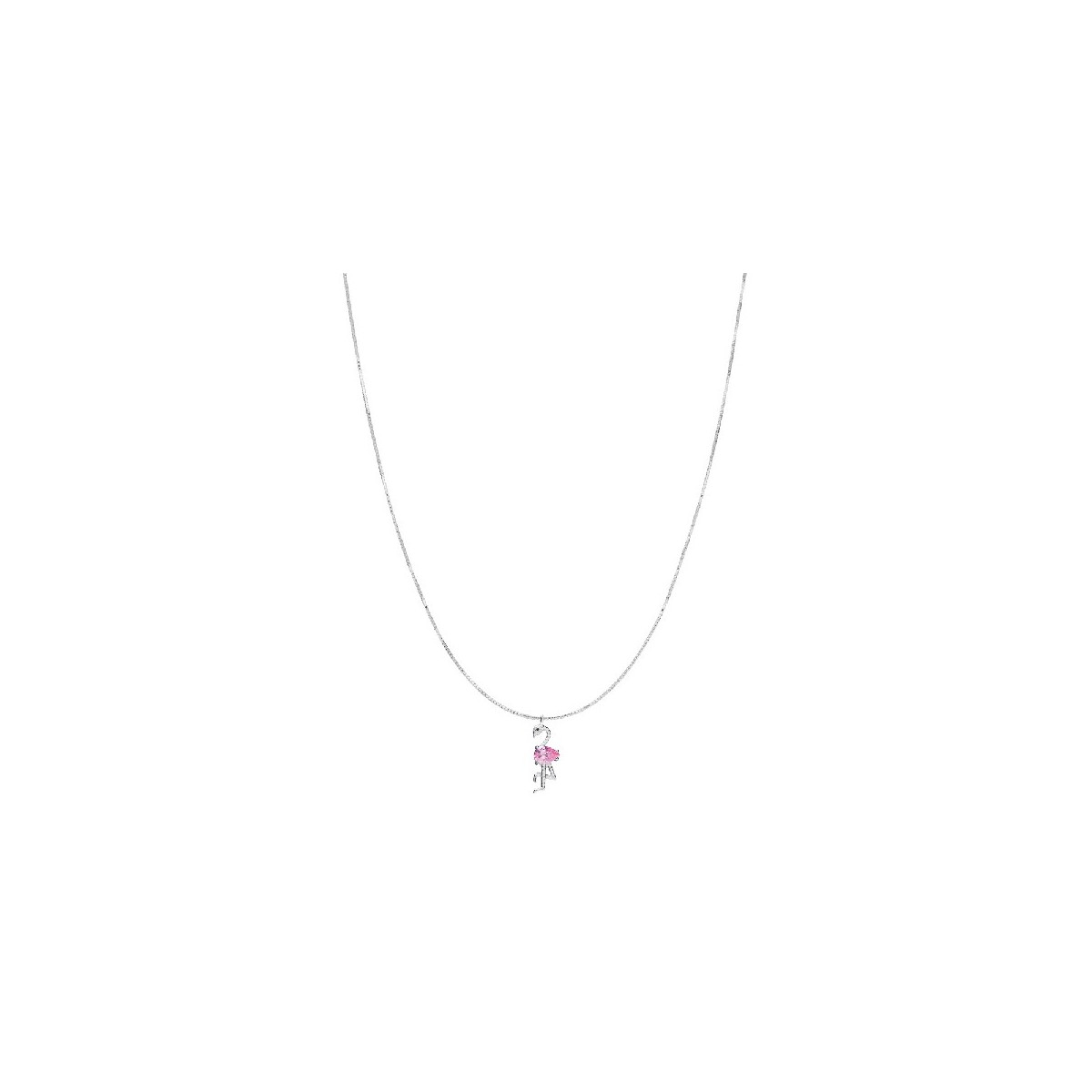 COLGANTE FLAMENCO CZ ROSA + CADENA - CO2746
