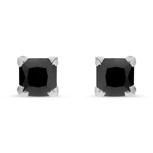 PENDIENTE CIRCONITA NEGRA 4 X 4 GARRAS - PE2192/10
