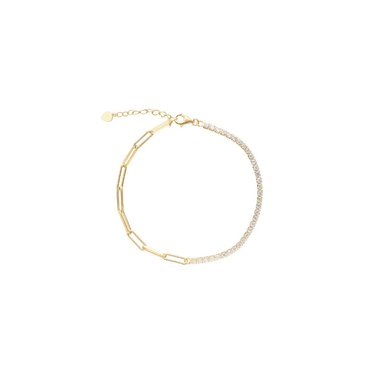 PULSERA MITAD CZ + CADENA RECTANGULAR - PU5180CH/04