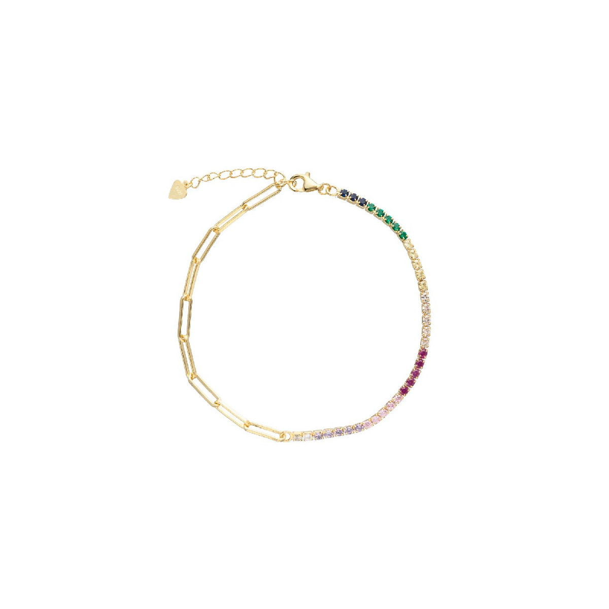 PULSERA MITAD CZ + CADENA RECTANGULAR - PU5180CH/24