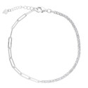 PULSERA MITAD CZ + CADENA RECTANGULAR - PU5180R/04