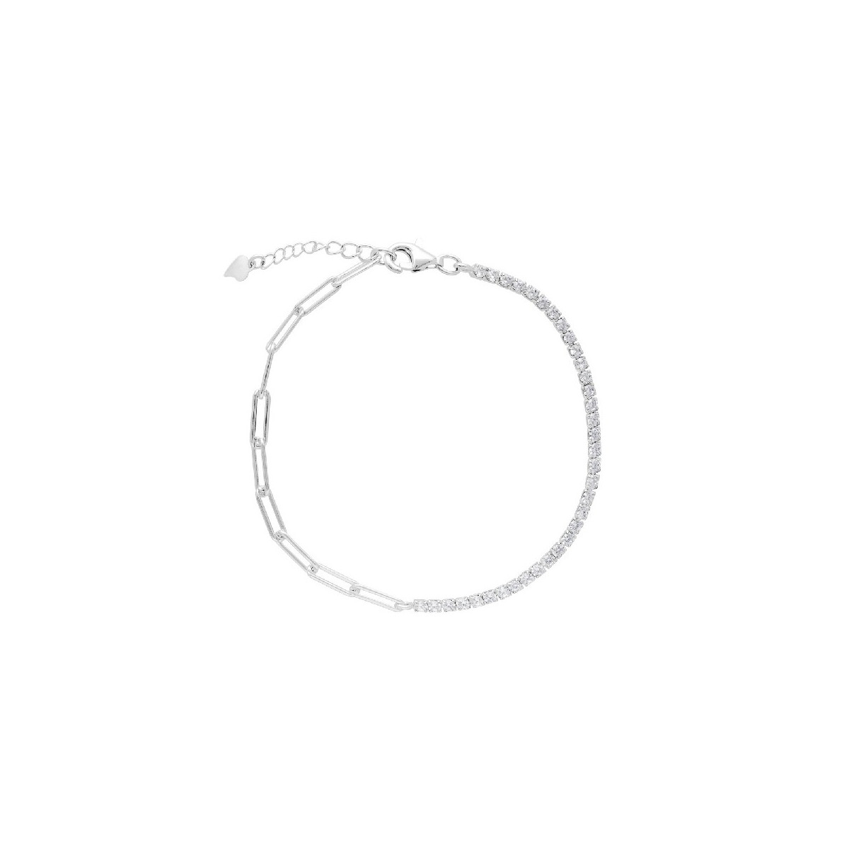 PULSERA MITAD CZ + CADENA RECTANGULAR - PU5180R/04