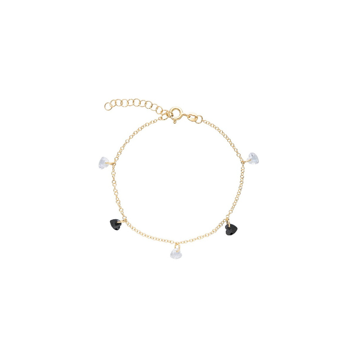 PULSERA 5 CORAZONES CZ COLGANDO - PU5303CH PULSERA 5 CORAZONES CZ COLGANDO - PU5303CH