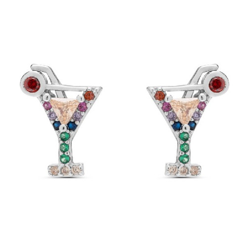 PENDIENTE COPA CZ MULTICOLOR - PE6026R/24