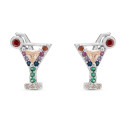 PENDIENTE COPA CZ MULTICOLOR - PE6026R/24