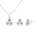 JUEGO TRES FLORES CZ MULTICOLOR - JU3086R/24