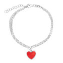 PULSERA DOBLE CON CORAZON ESMALTE - PU5346R/13