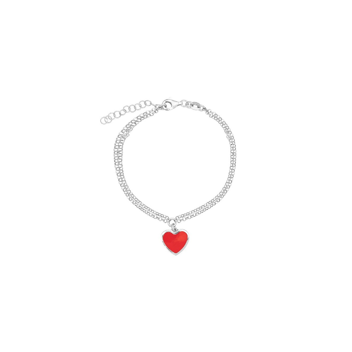 PULSERA DOBLE CON CORAZON ESMALTE - PU5346R/13