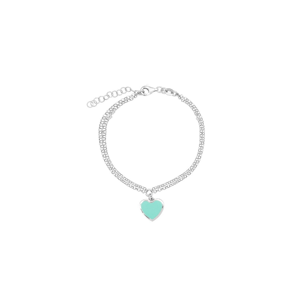 PULSERA DOBLE CON CORAZON ESMALTE - PU5346R/15