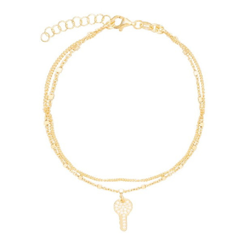 PULSERA DOBLE LLAVE CZ COLGANDO - PU5348CH
