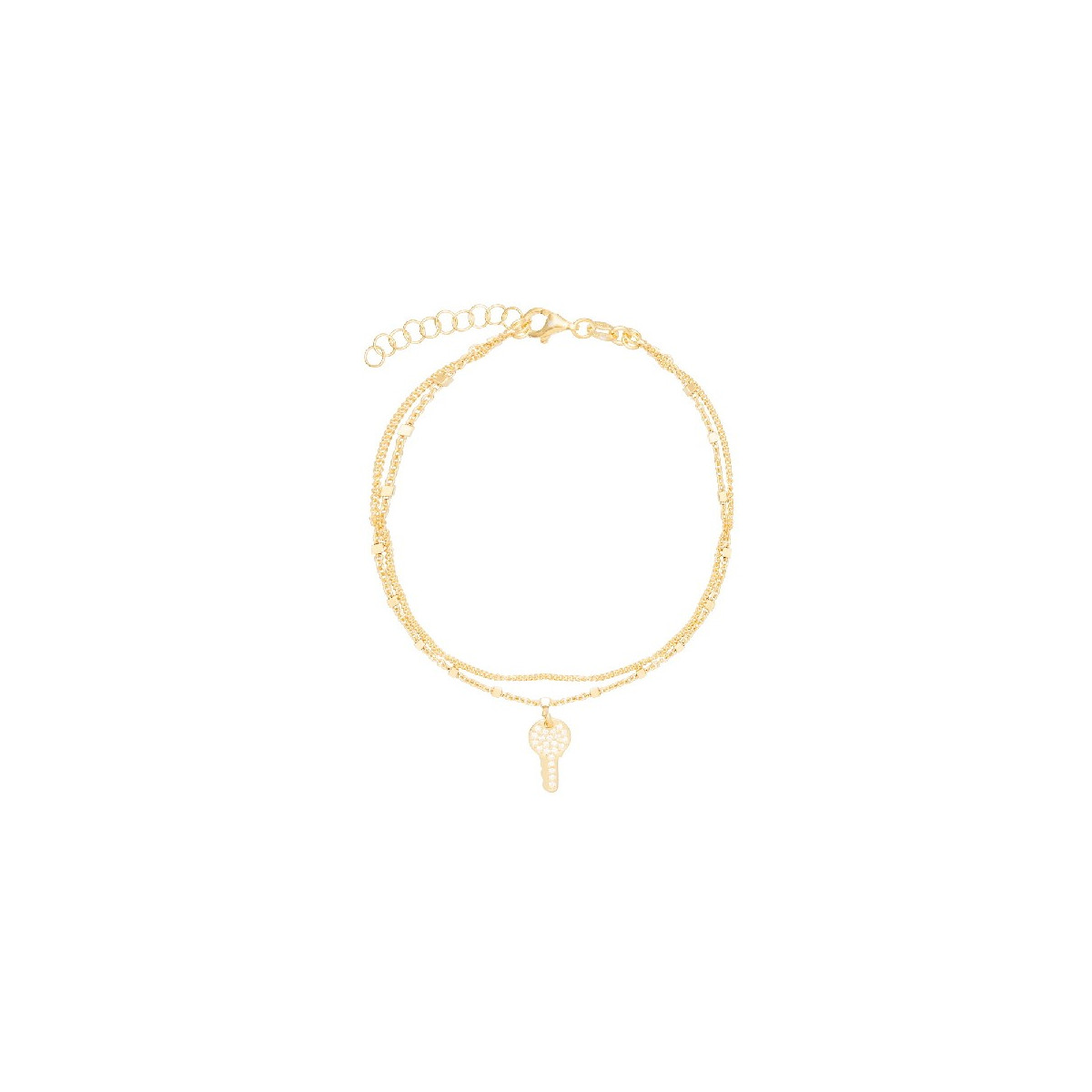 PULSERA DOBLE LLAVE CZ COLGANDO - PU5348CH