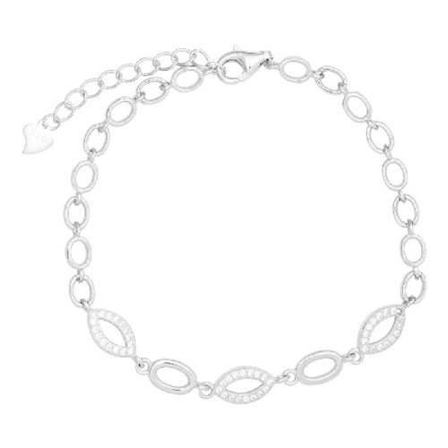 PULSERA OVALES CZ CENTRO + OVAL LISO - PU5355R