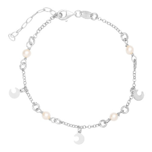 PULSERA PERLAS Y LUNAS EN LINEA - PU5400R