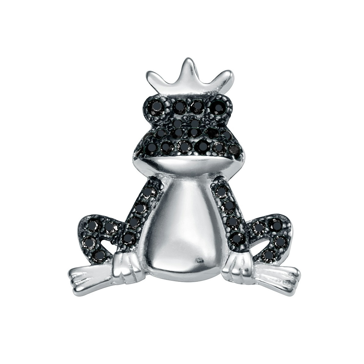 COLGANTE RANA CON CIRCONITA COLOR NEGRO - CO2464/10