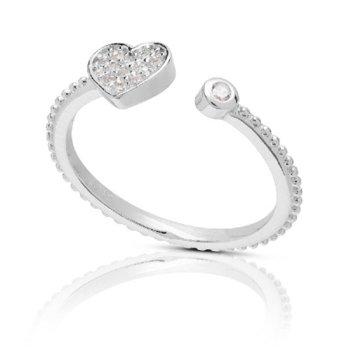 SORTIJA MIDI-RING CORAZON + CHATON  - SO1506R