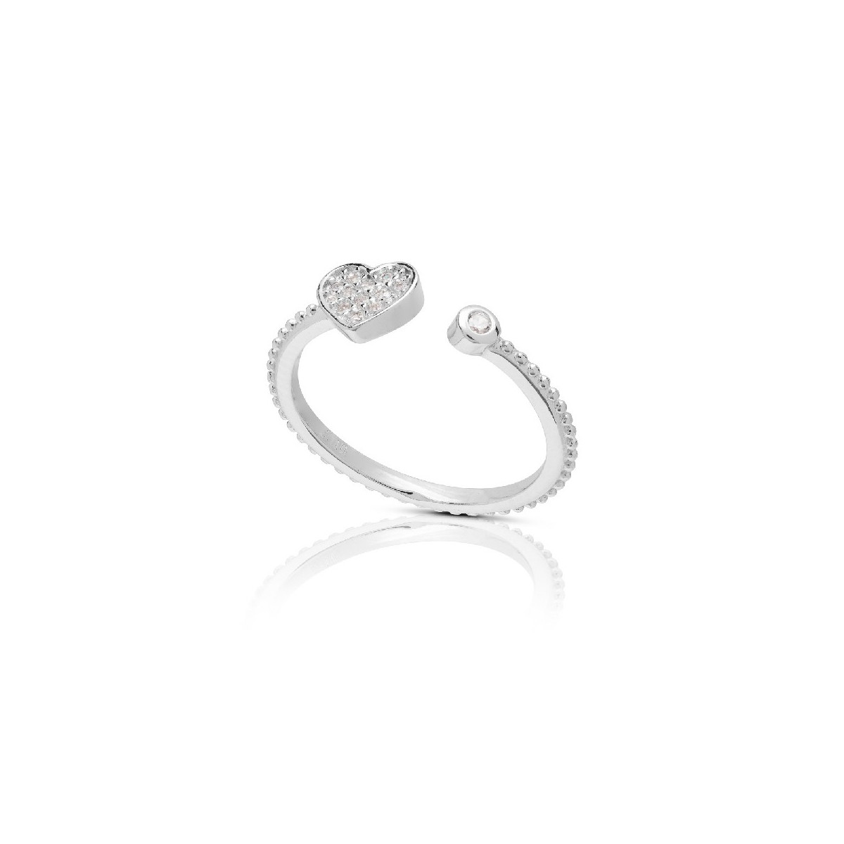SORTIJA MIDI-RING CORAZON + CHATON  - SO1506R
